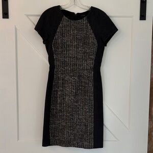J. Crew Black and Gray Tweed Dress